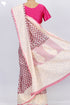 Kota Doria Saree In Block Print with Chikankari Embroidery